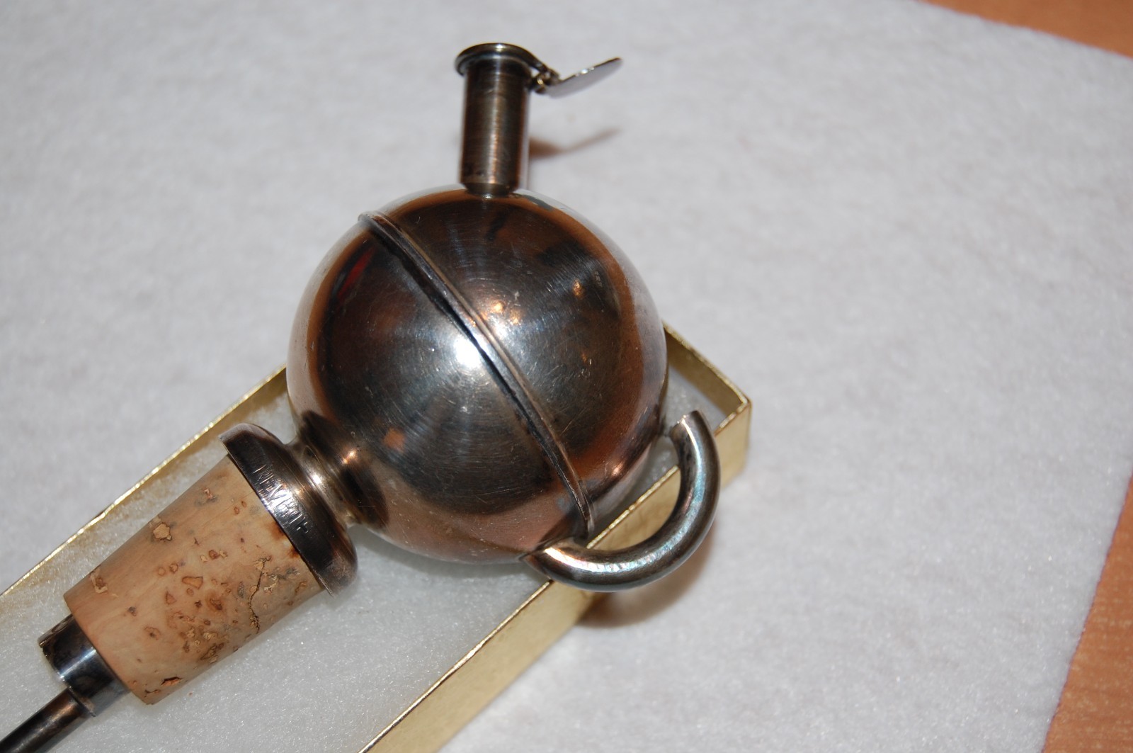 ANTIQUE FRENCH ART DECO IDEAL BREVETTE POURER SPOUT SILVER METAL BAR 1920-30'S