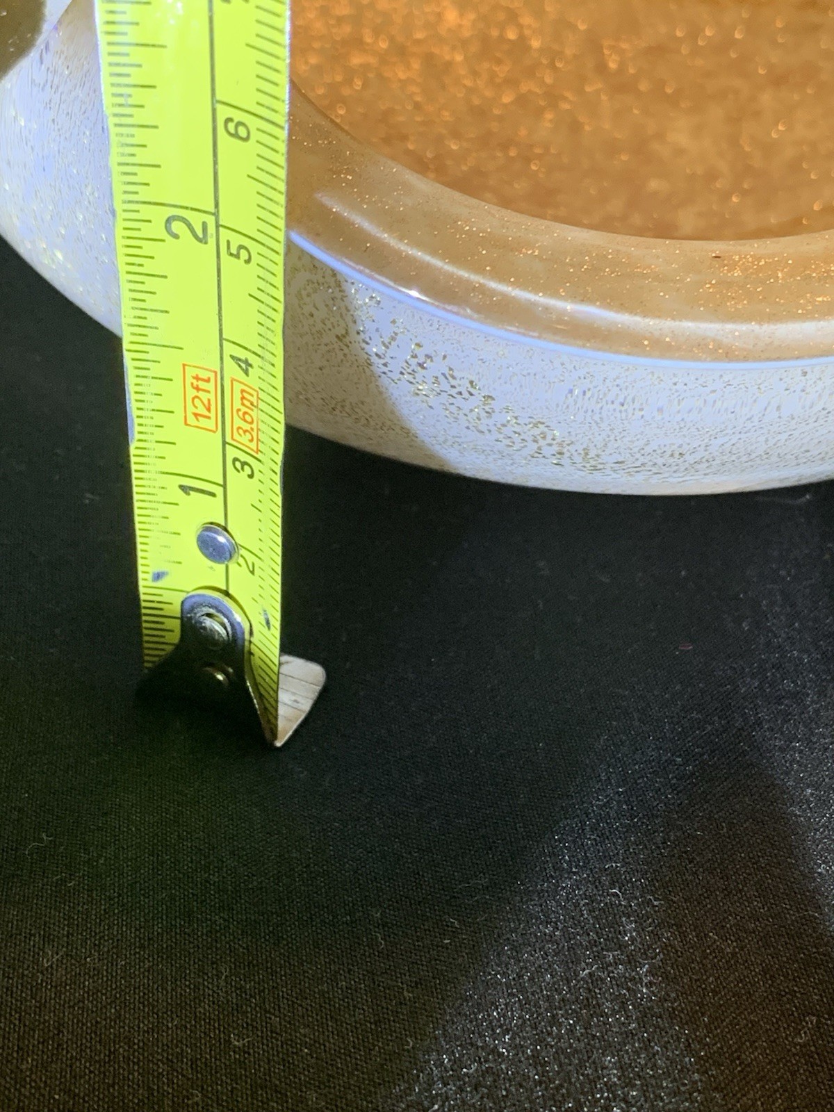 Vintage Murano Art Glass Alfredo Barbini Venetian Bowl Gold Fleck Candy Dish MCM