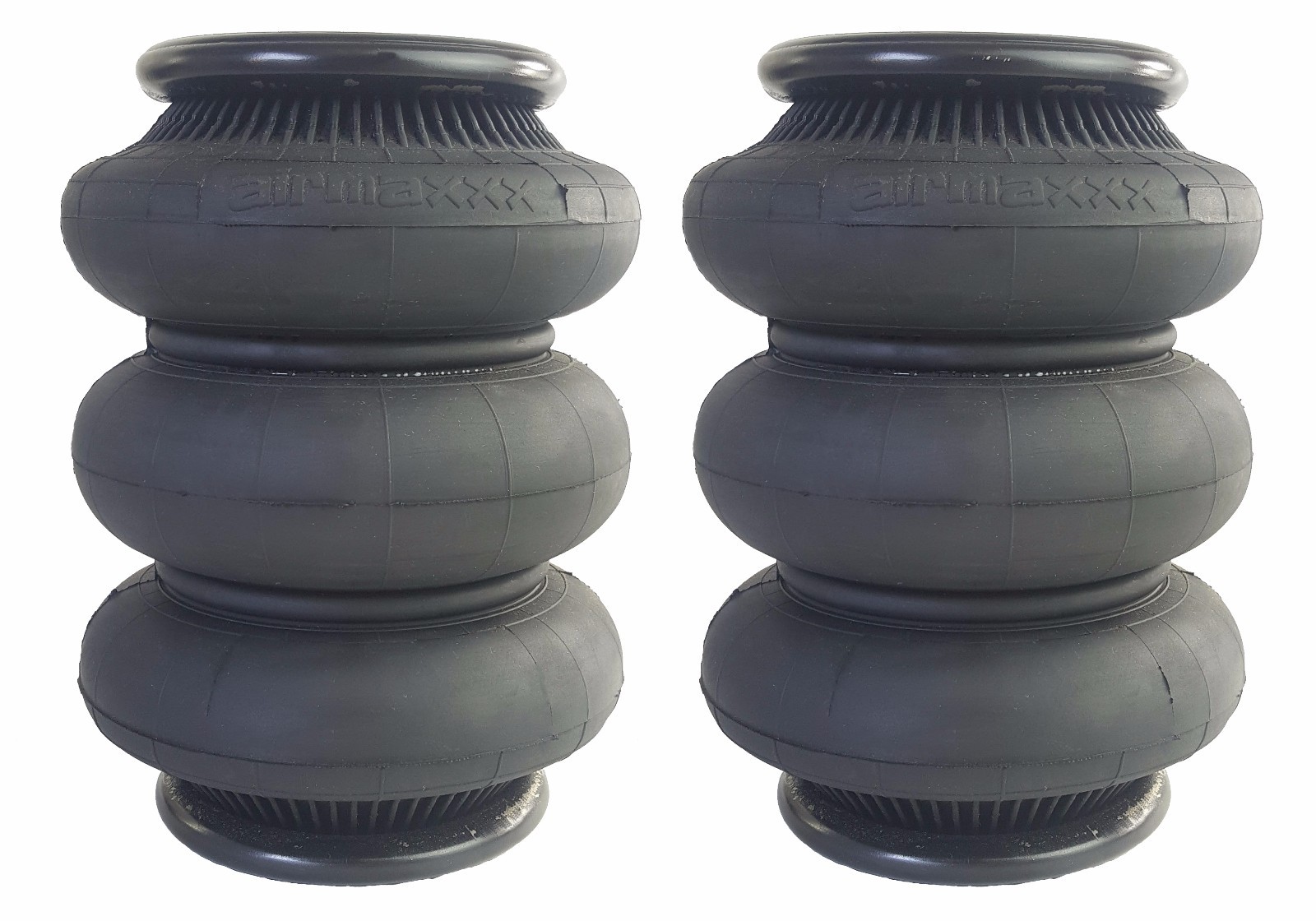 airmaxxx 2 triple bellow 2600 bags 1/2"npt port ride air springs suspension