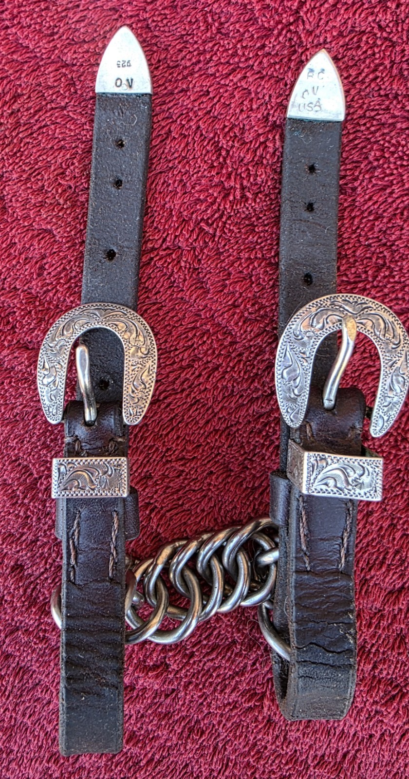 Vintage Victor's Custom Tack Silver &Bronze Headstall And Breast Collar Set MINT