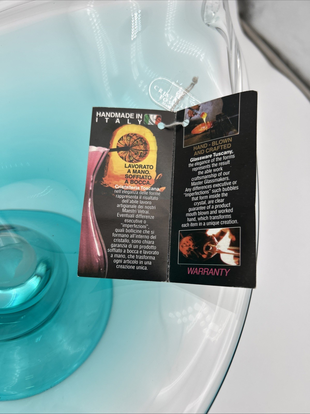 Cristalleria Toscana Blue Crystal Hand Made & Crafted in Italy