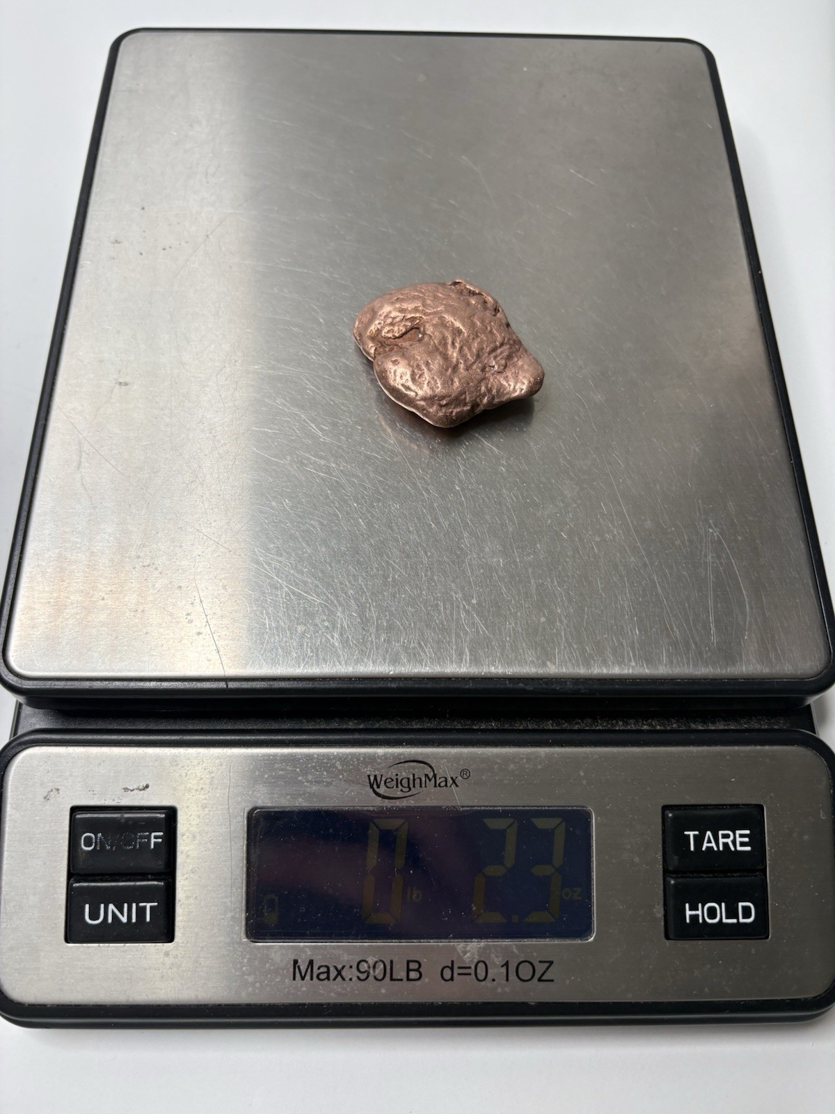 Pure Native Michigan Solid Copper Nugget Specimen Keweenaw Peninsula Mineral