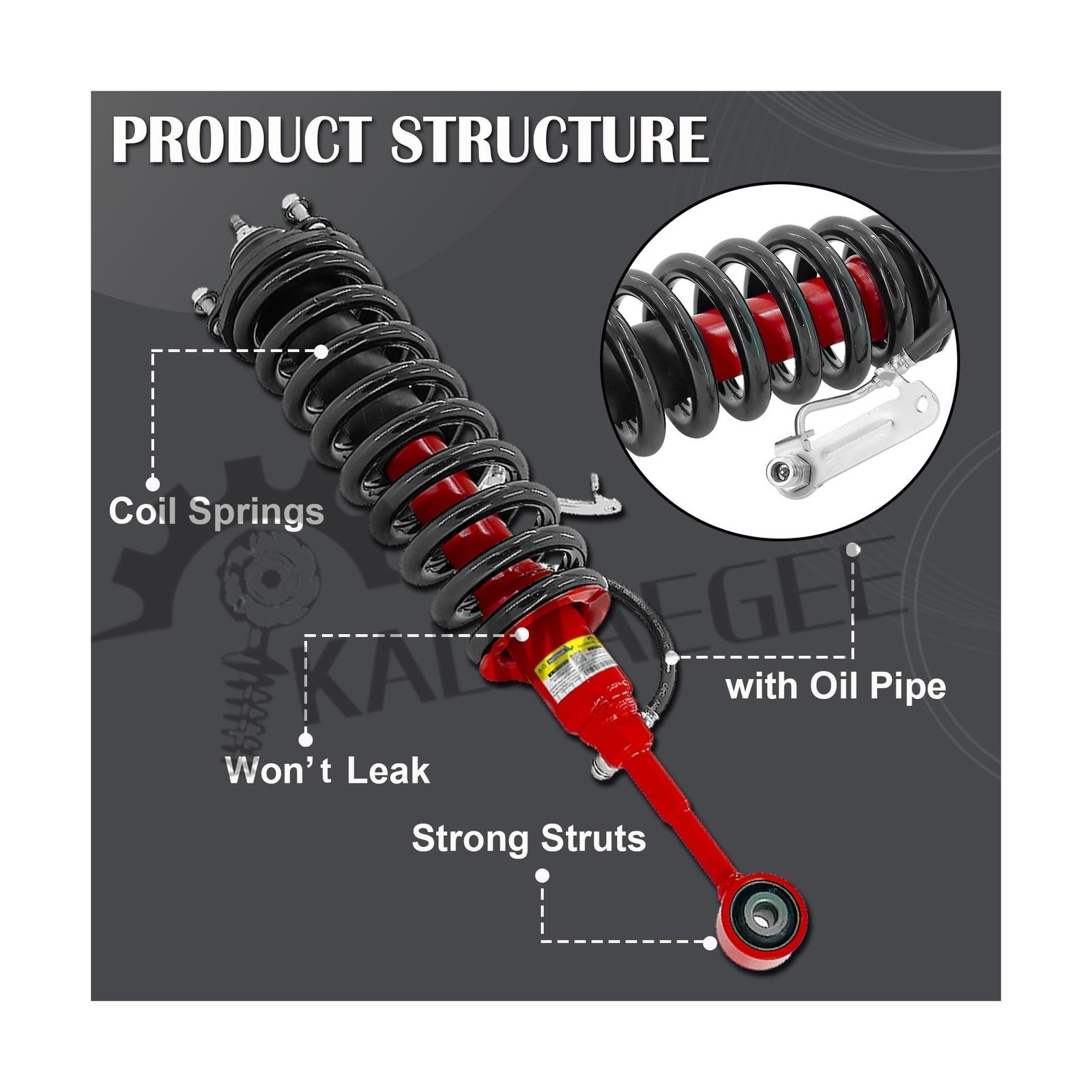 2PCS Front Shock Struts Assys with Coil Springs for Toyota 4Runner Limited 4W...