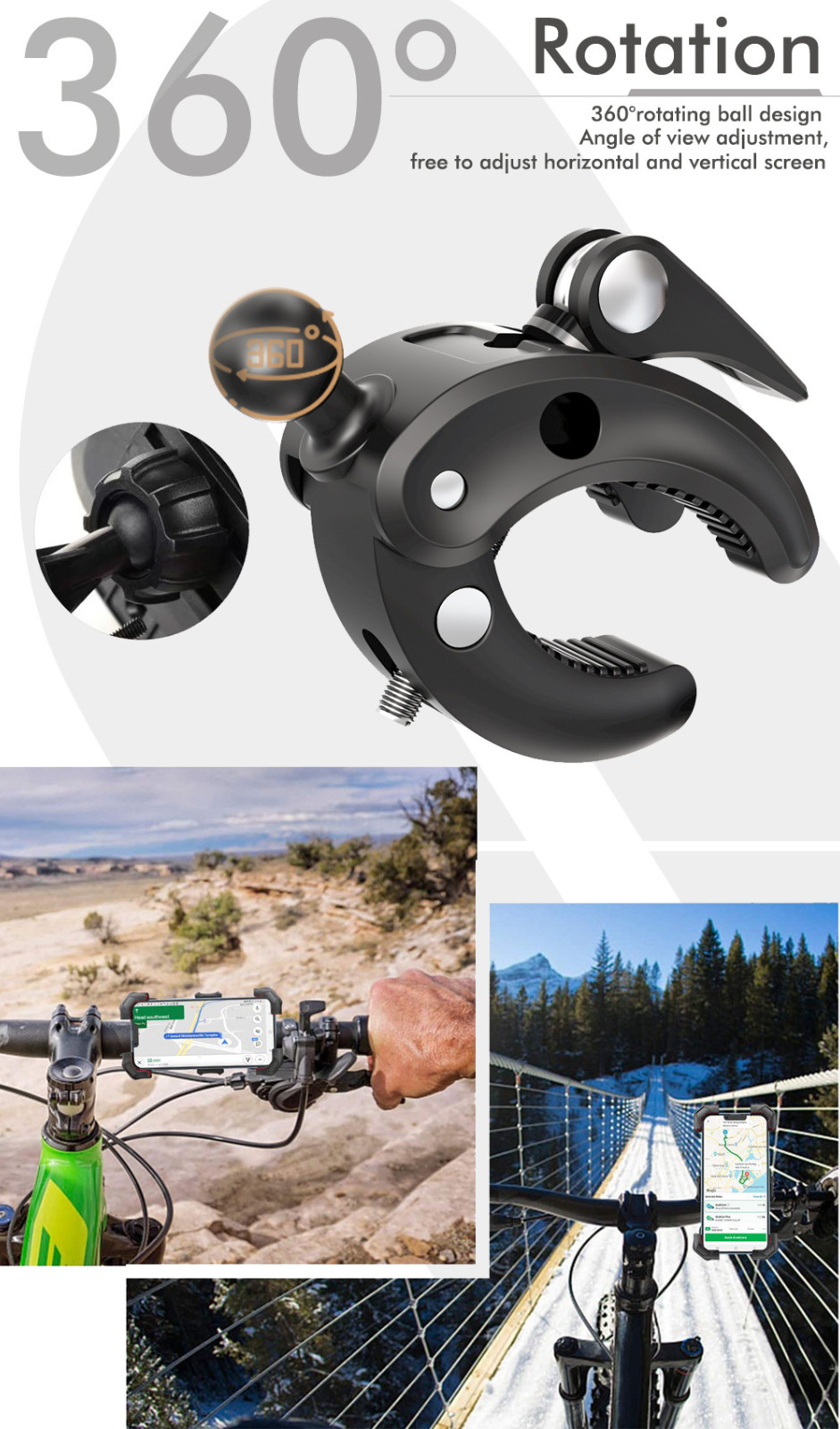 Motorcycle Bike Handlebar Mount Holder Bicycle For iPhone Samsung Cell Phone GPS