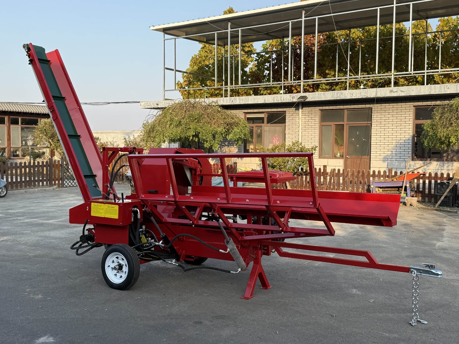 27T Firewood Processor 6-Way Wedge Log Splitter with 10FT Belt Firewood Conveyor