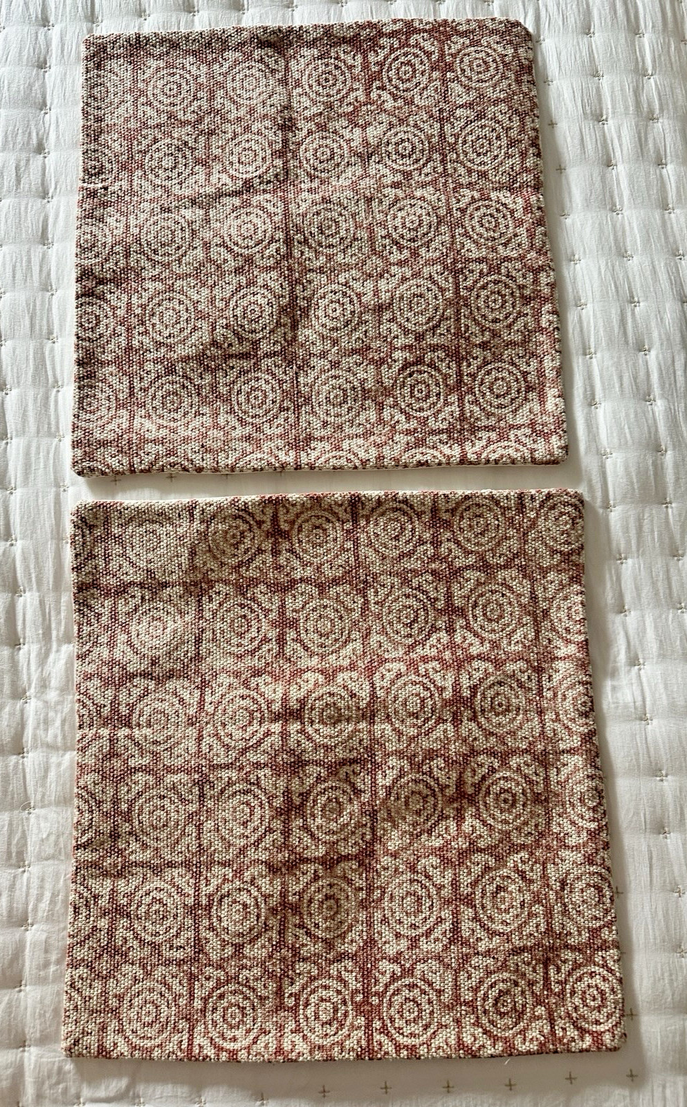 NWOT Pottery Barn Throw Pillow Cover Only Medallion Global 100% Cotton ~Set of 2