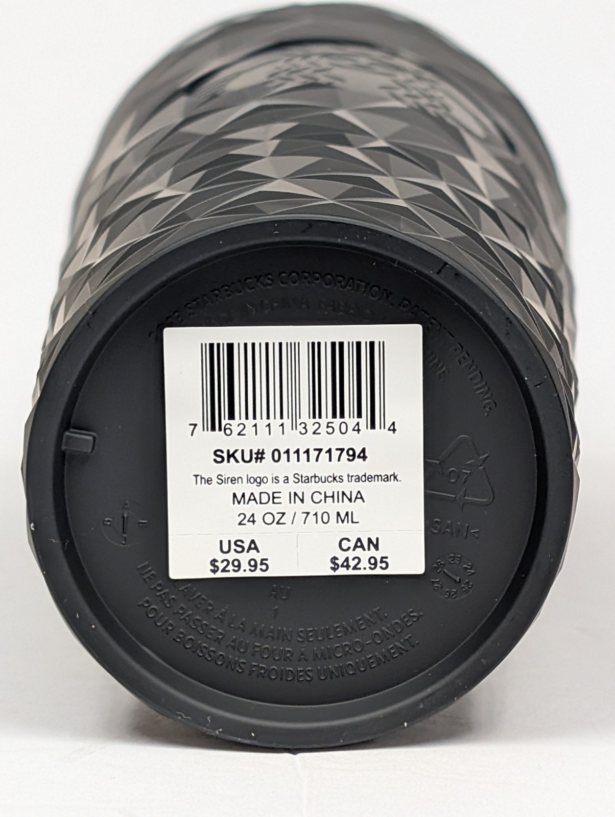 Starbucks Tumbler Glow-In-The-Dark Butterfly Topper Black Beveled Cup 2025, 24oz