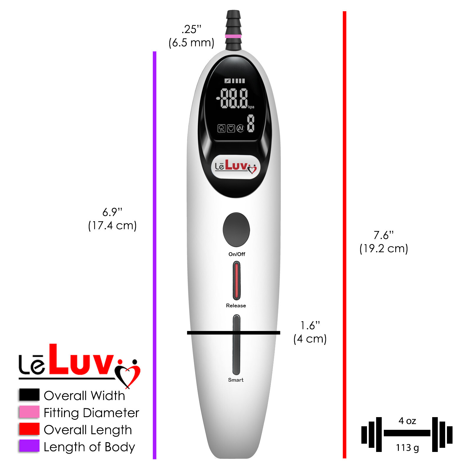 LeLuv Magna LCD Smart Vacuum Pump Handle | Ergonomic Programmable Rechargeable