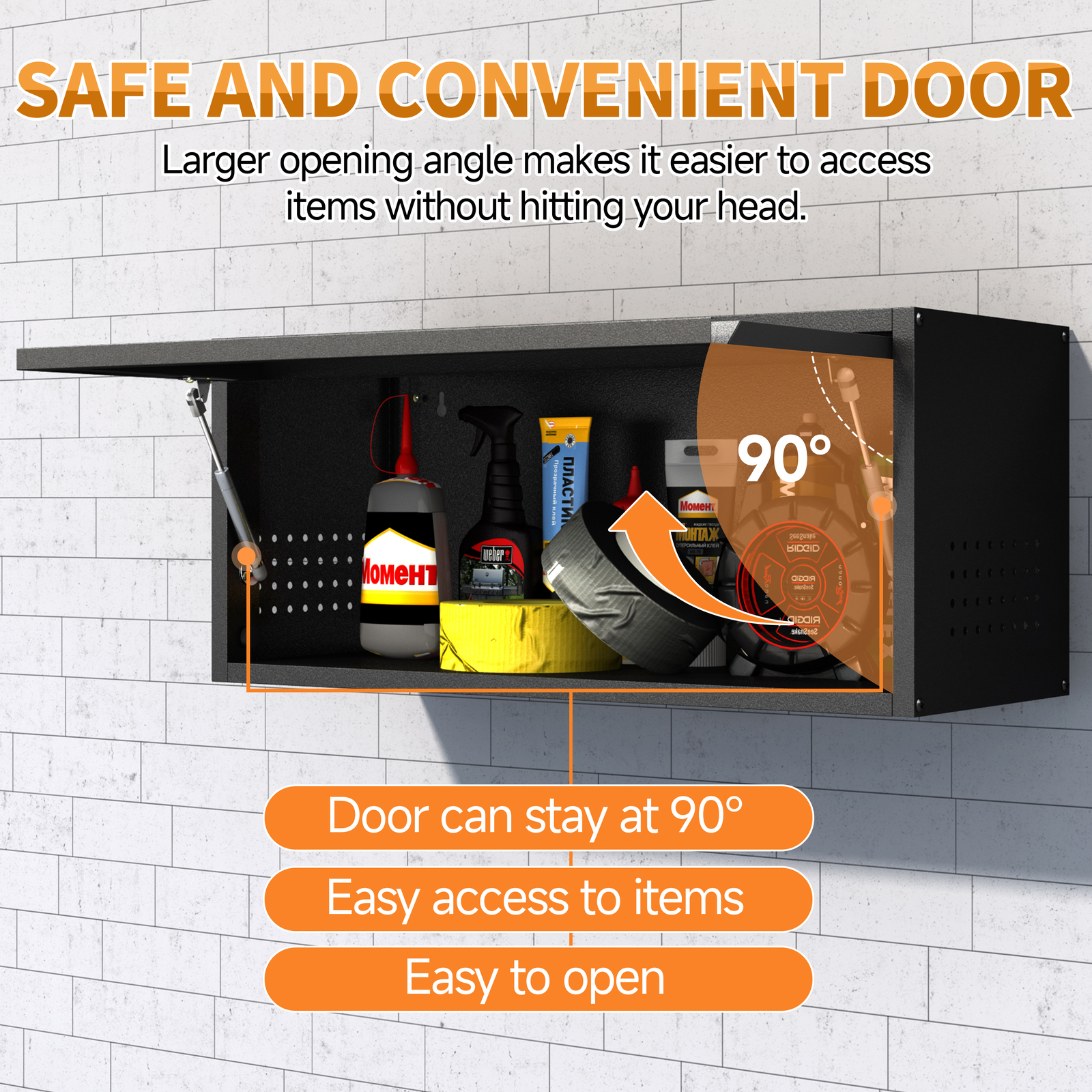 Garage Storage Cabinet System 8 Pc Workshop Set Mobile Workbench w/Tool Pegboard