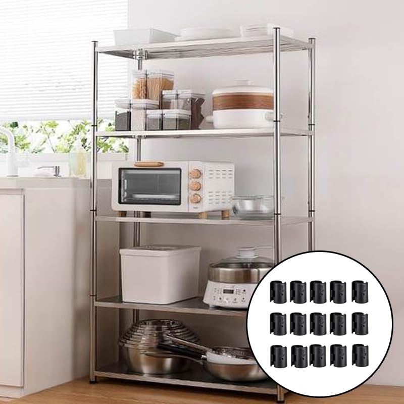 30 Pcs15 Pair Wire Shelf Clips for 3/4 Inch Post Universal Metal Shelving Acc.