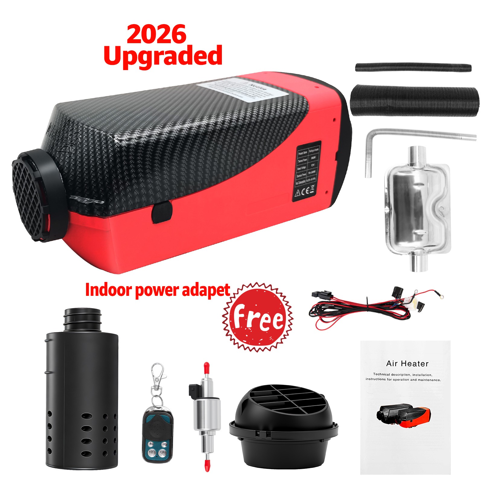 12V 8KW Air Diesel Night Heater Remote LCD For Car Motor Boat Truck