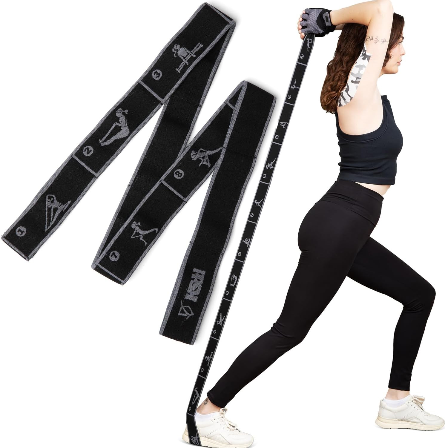 Elastic Yoga Strap with 11 Loops – Premium Stretch Band for Flexibility, Physica