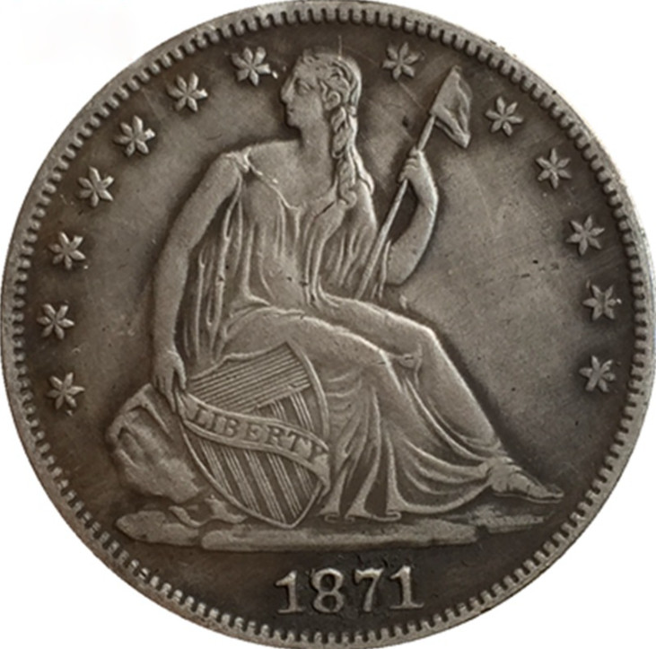 1871-S Seated Liberty Silver Half Dollar 50C High Grade