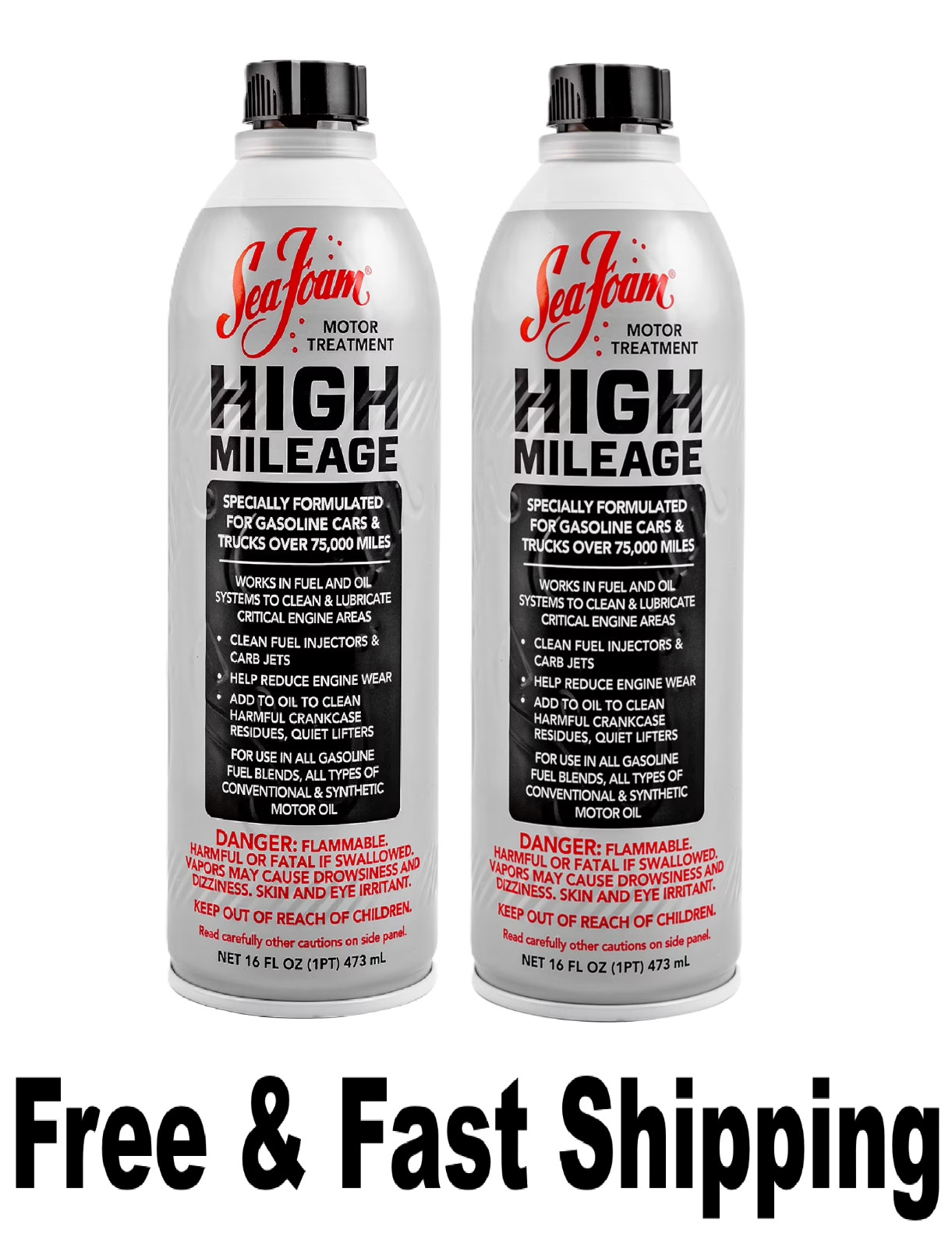 (2 pack) Sea Foam High Mileage Motor Treatment. Free & Fast Shipping..