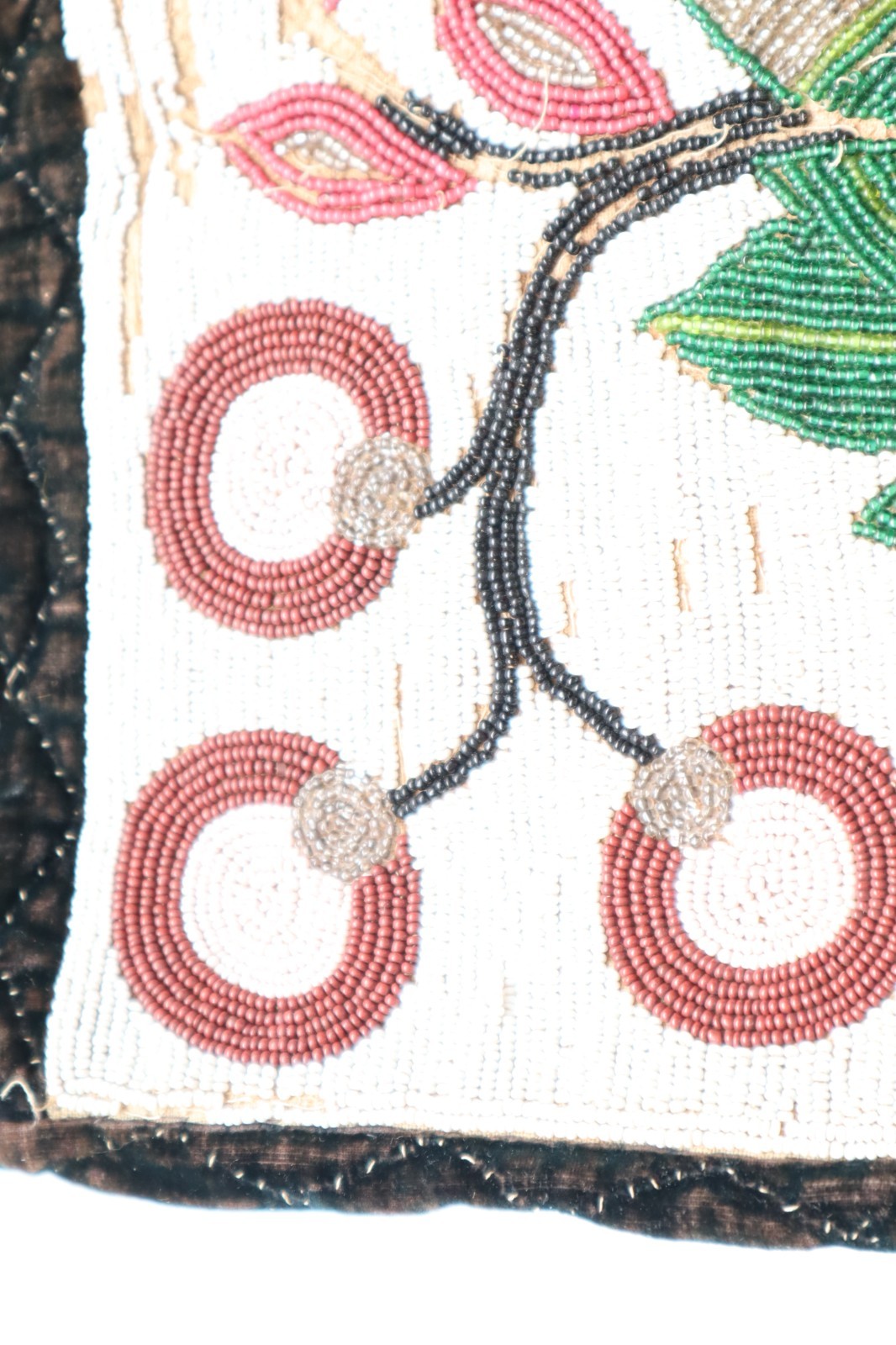 Antique GREAT LAKES Bandolier Beaded Bag Chippewa Ojibwe Flowers Native American