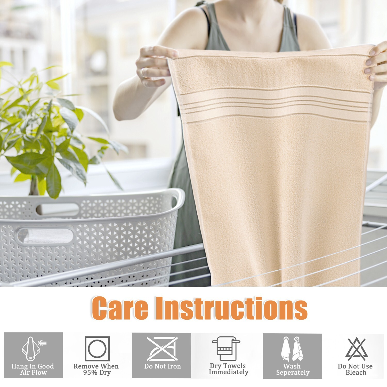 100% Cotton Premium Soft Towel 3PCS Soft Gold Luxury Absorbent Face Cloth Bath