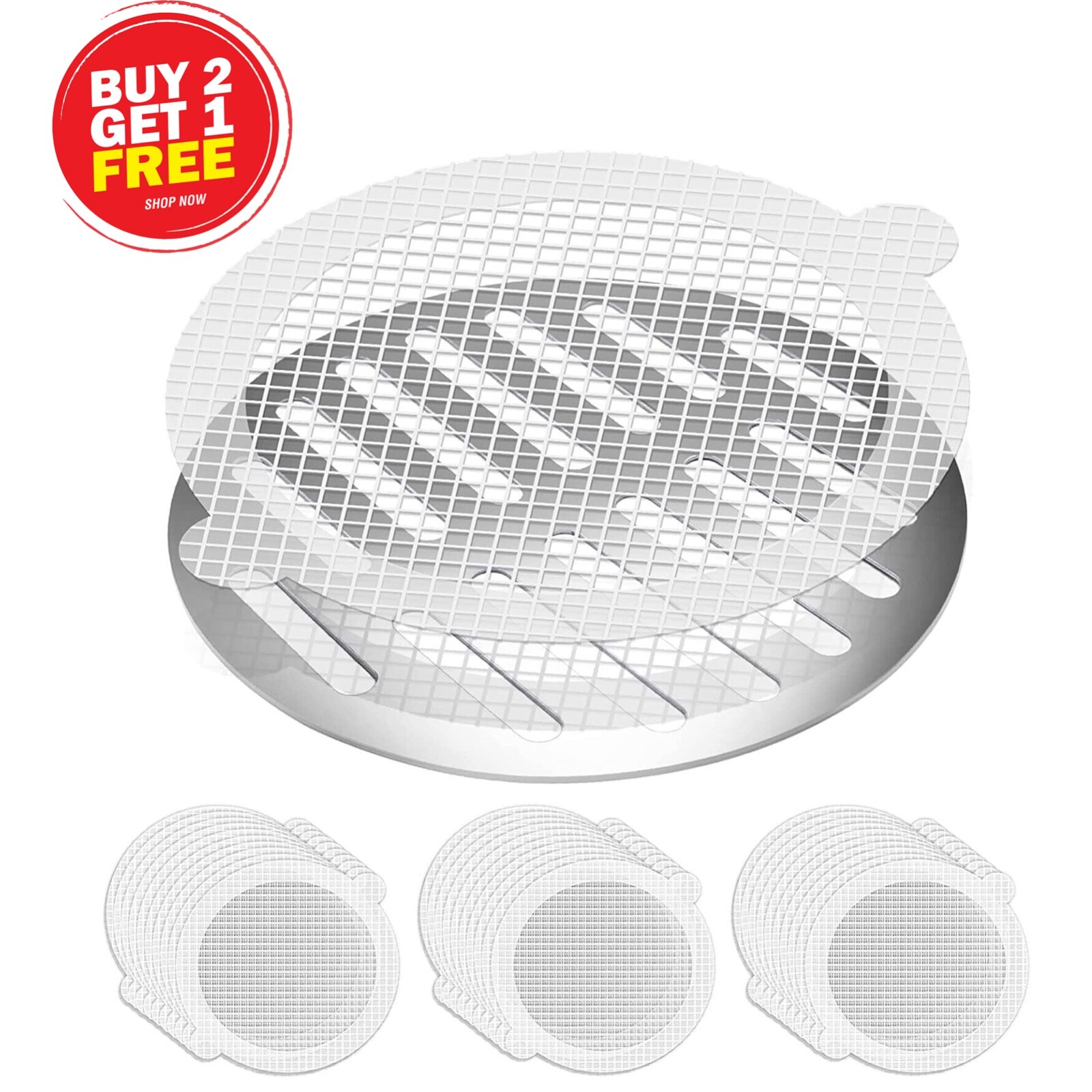 50 Pack Disposable Shower Drain Hair Catcher Mesh Sticker Strainers for Shower