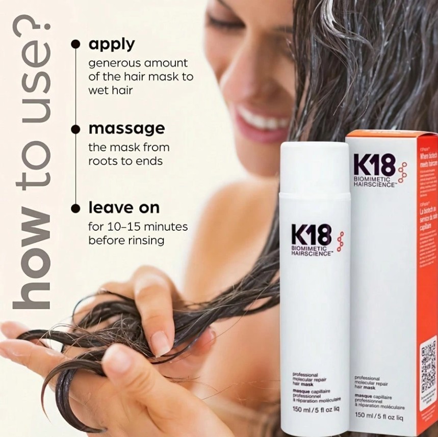 K18 Leave In Molecular Repair Hair Mask 150ml/5oz Hair Treatment (2 Pack)