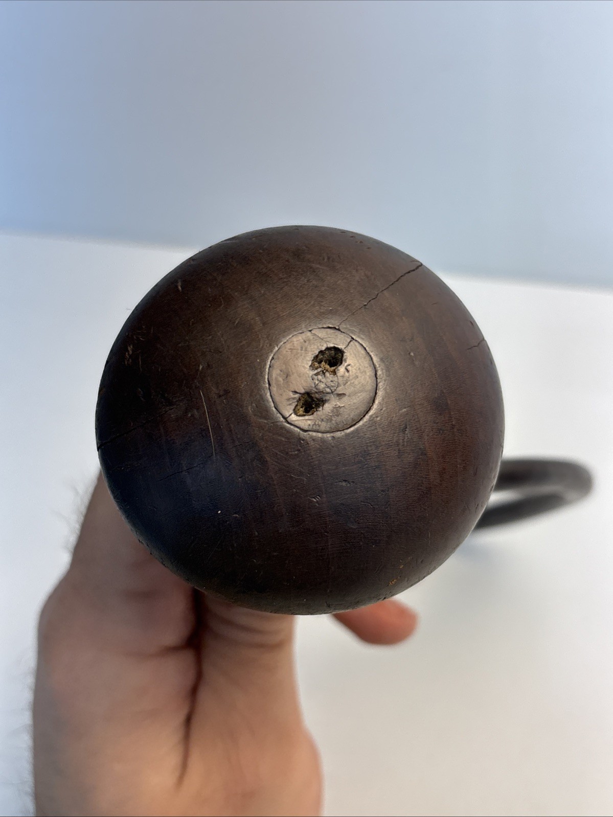 Antique I. RUDOLF Forged Carpenter Brace Drill Primitive Wood Brace