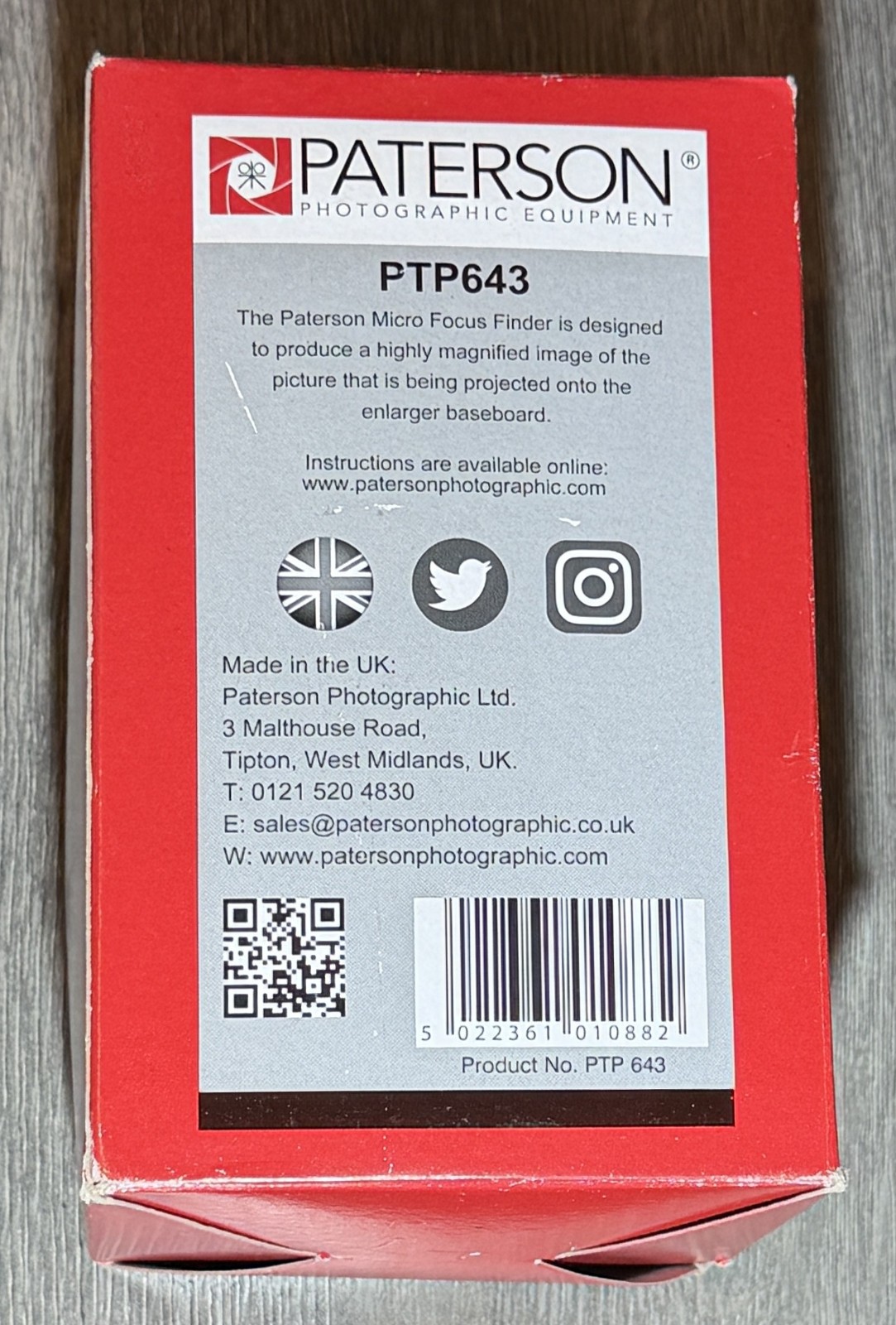 Paterson Micro Focus Finder Darkroom Enlarger Focusing Tool, PN PTP-643, NOS