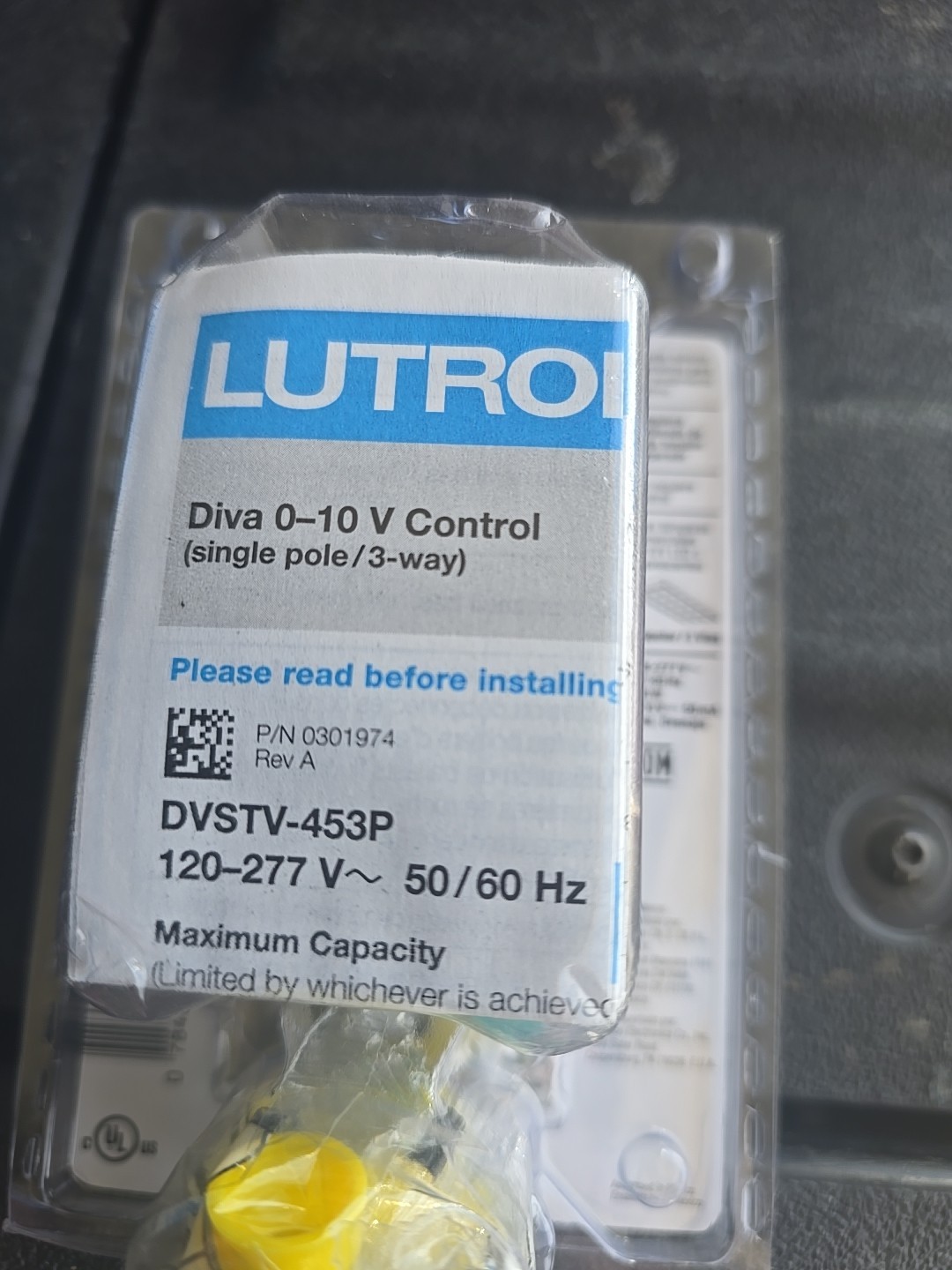 New Lutron Diva 0-10V Commercial Dimmer DVSTV-453PH-WH