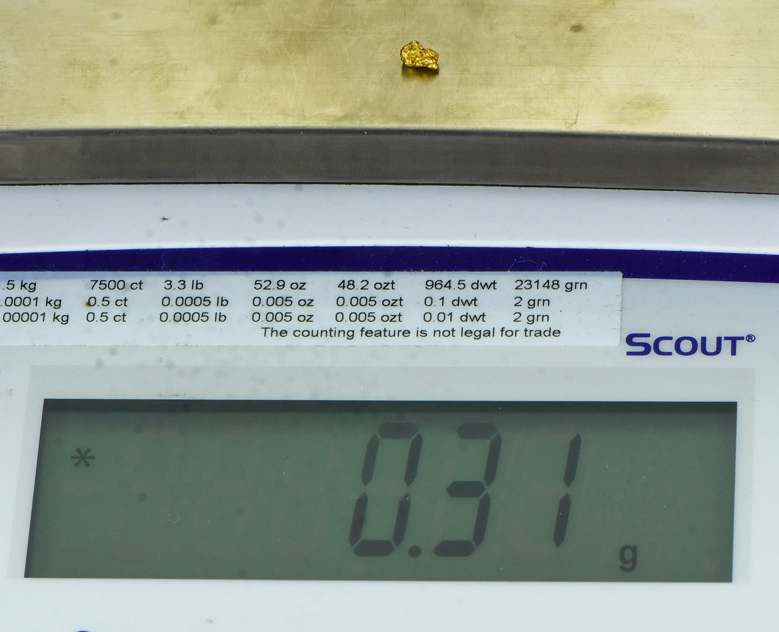 Natural Gold Nugget Australian .31 Gram Genuine