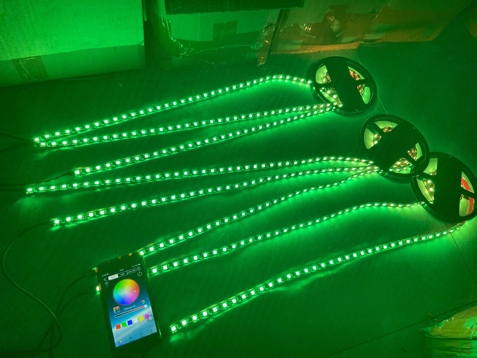 Tinted Blackout x8PCS 4FT APP+Remote CHASING Dream Color Strips Slingshot Lights