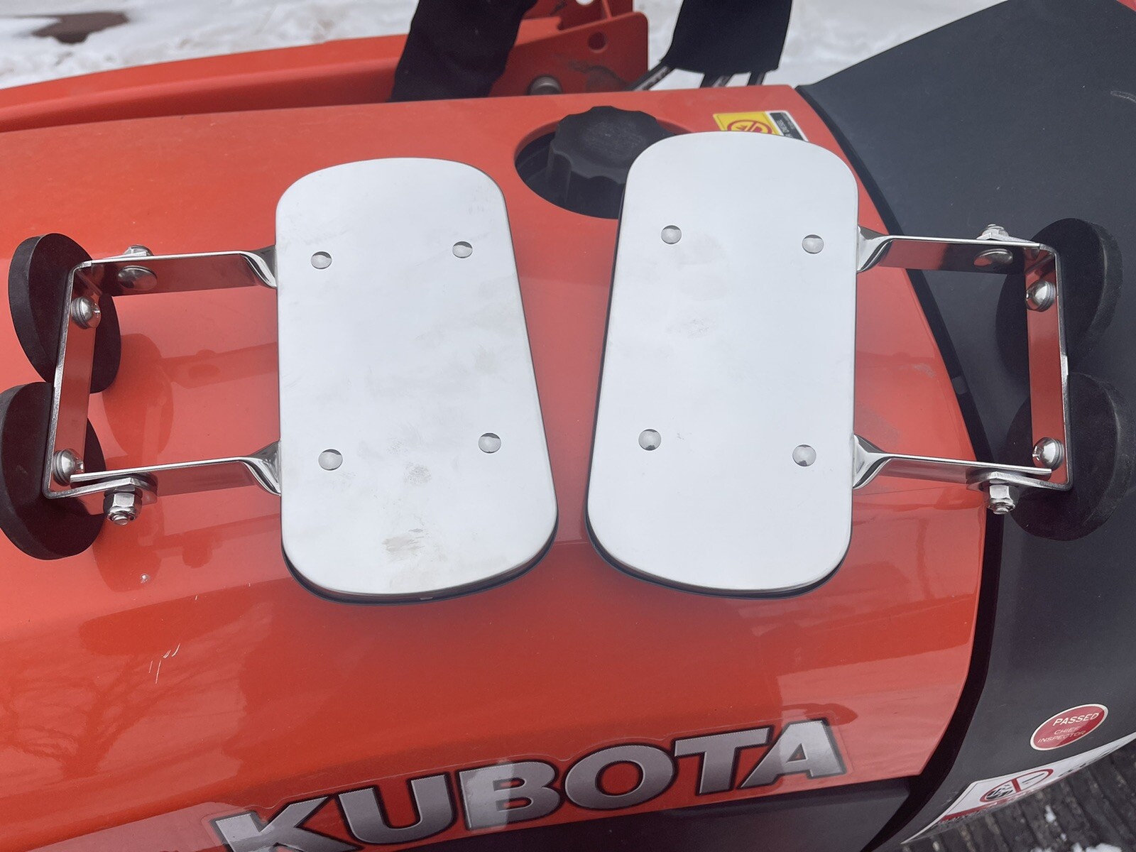 PREMIUM MAGNET MIRRORS Tractor/Skidsteer RUBBER COATED STAINLESS STEEL! kubota