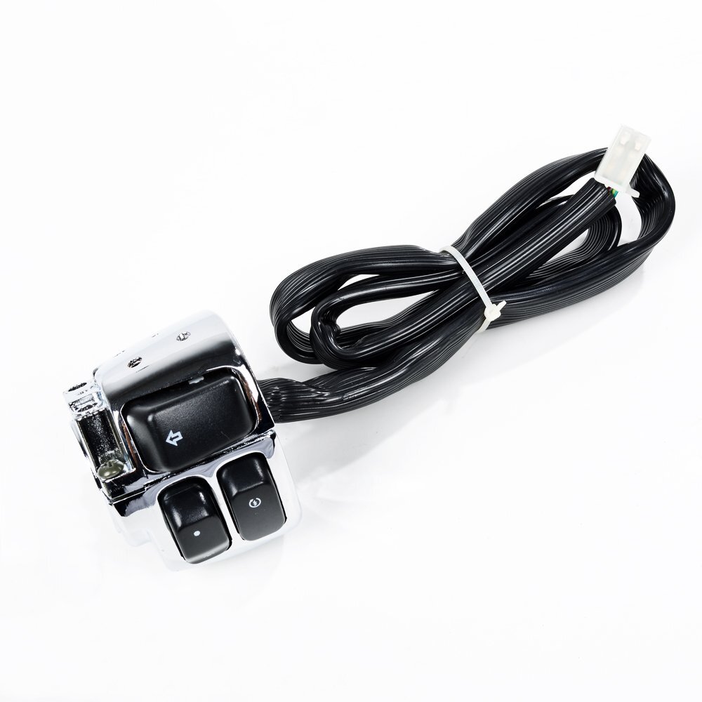 L+R Chrome Motorcycle 1" Handlebar Control Switches & Wiring Harness Fits Harley