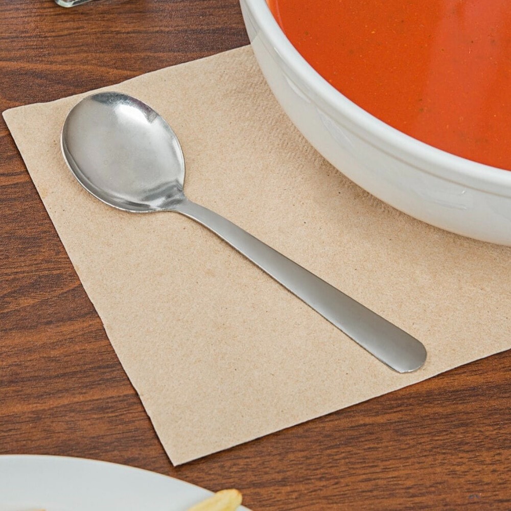 6- Pack Soup Spoons Round Stainless Steel Bouillon Spoon