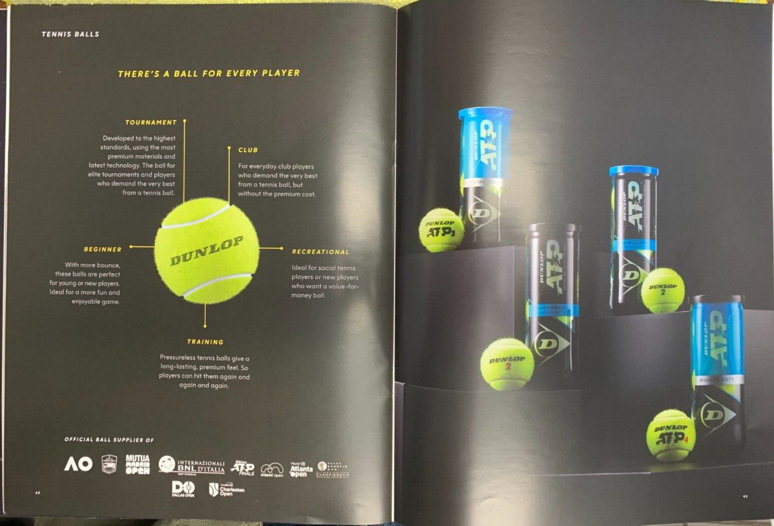 Dunlop ATP Extra Duty Tennis Balls, hard court balls, NEW, sold by the can