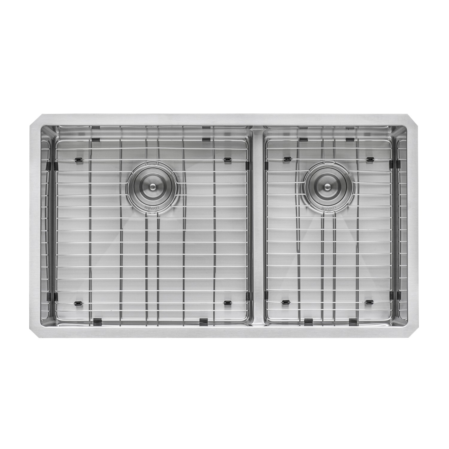 Ruvati 33" Undermount 60/40 Double Bowl 16Gauge SS Kitchen Sink- RVH7419