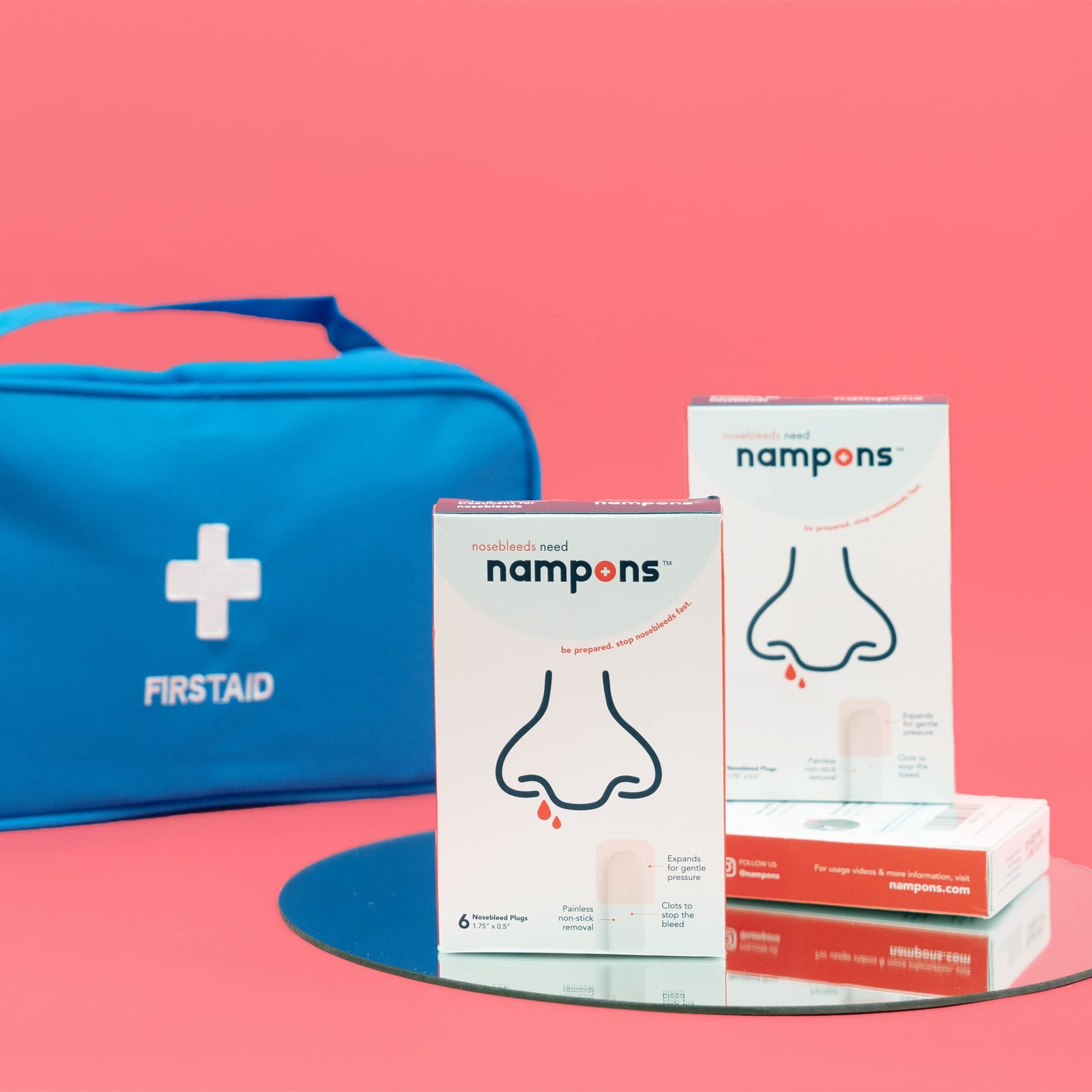 Nampons Nosebleed Plugs - 24 Ct with Clotting Agent, Fast Relief, Medical Grade