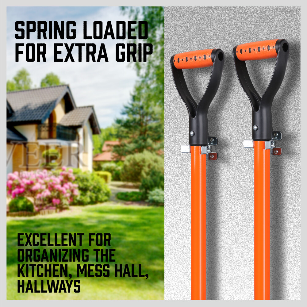 10 Pack Shovel Holder Wall Mount Garden Tool Organizer Broom Mop Spring Grip H-D