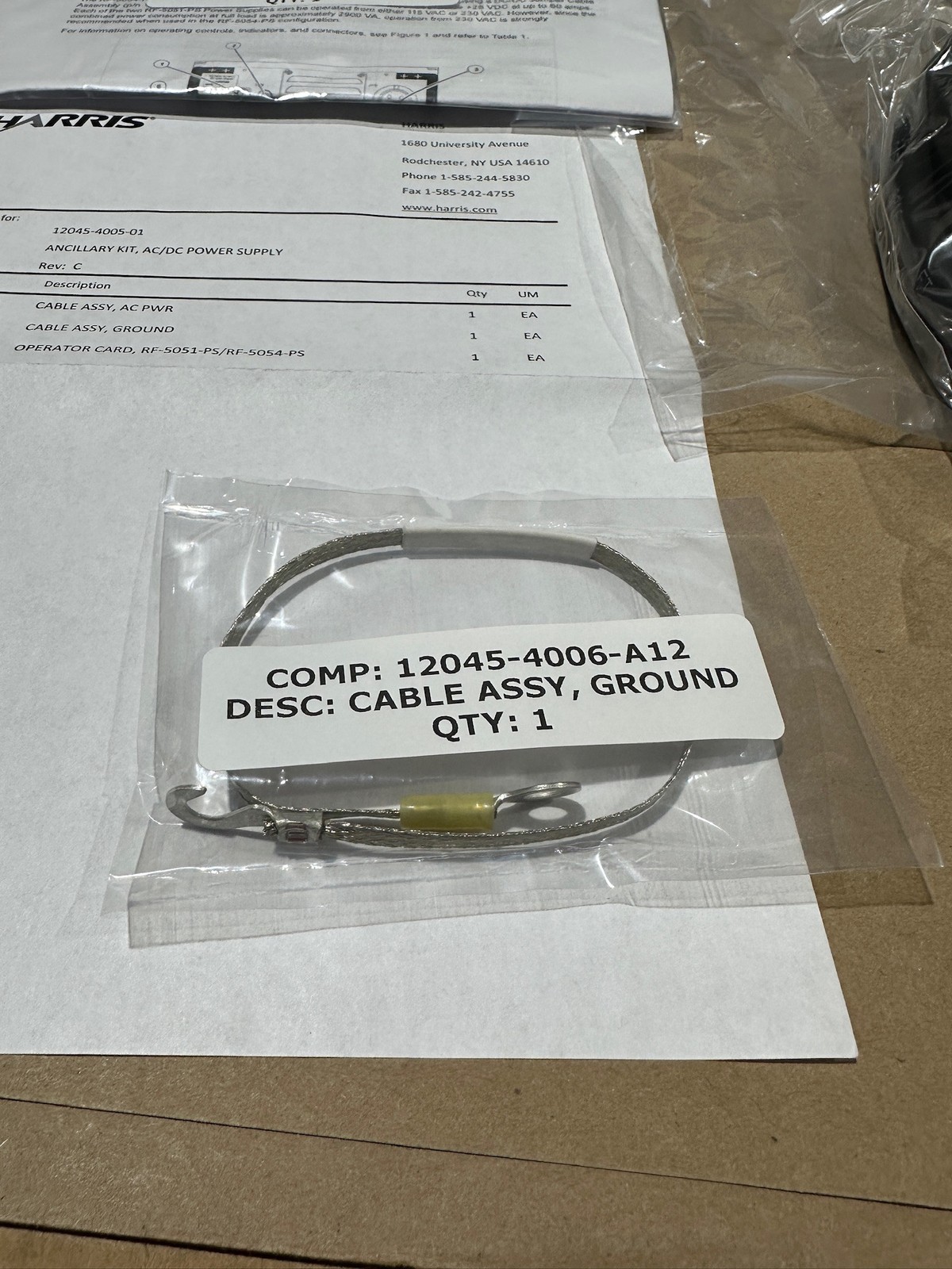 L3 Harris RF-5051-PS001 Power Supply w/ Vehicle Shock Mount & DC Power Cable