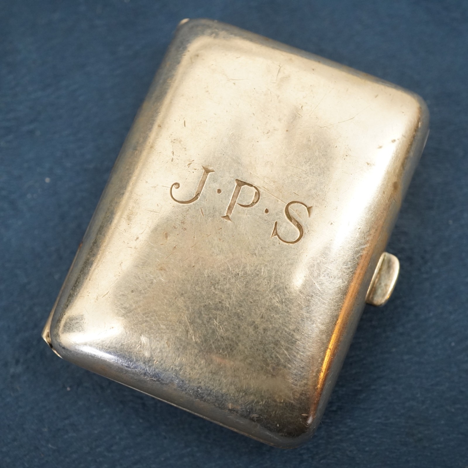 Asprey Sterling Silver Pill Box Mono'd "J.P.S.", London ca. 2005 - Free Ship USA