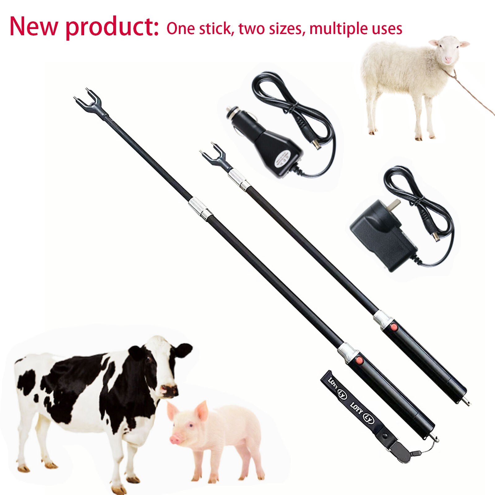 Rechargeable Livestock Products/Retractable Electric Ranch Cattle Prod 21.65"