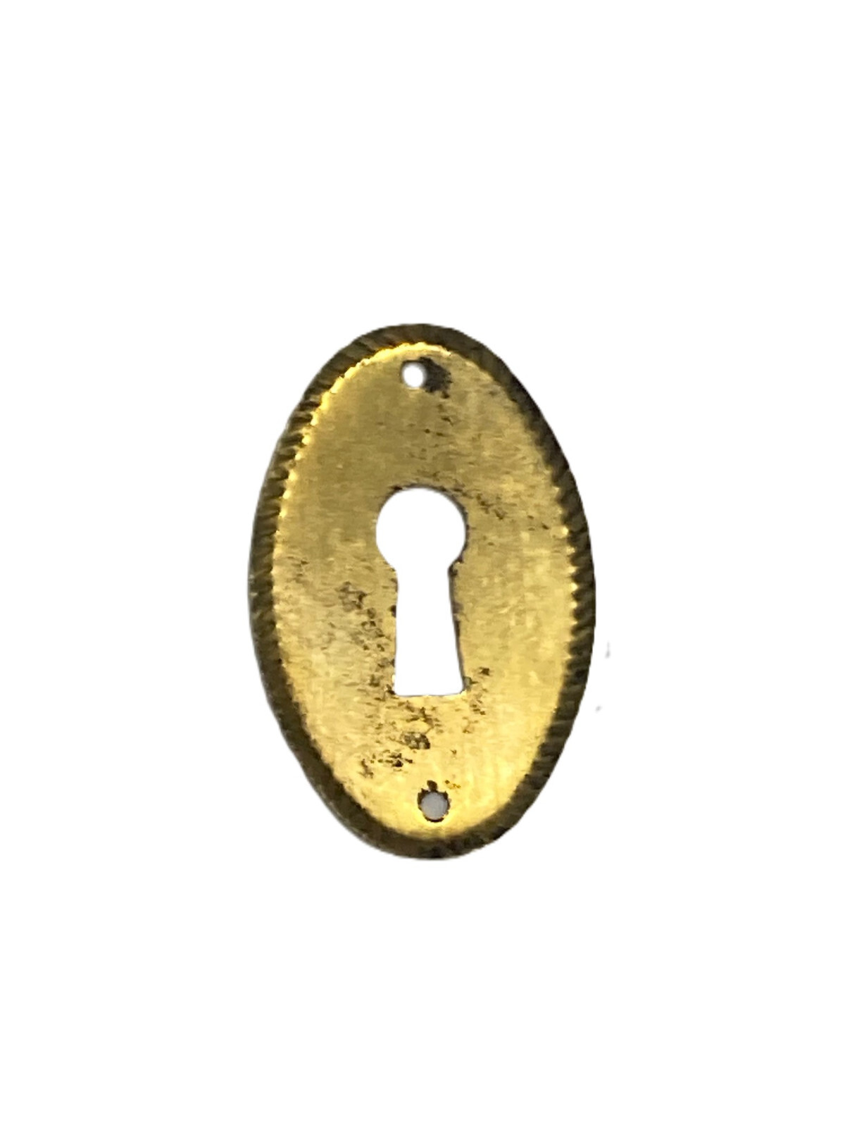 Keyhole Cover Bright Brass With Serated Edges For Drawers Doors