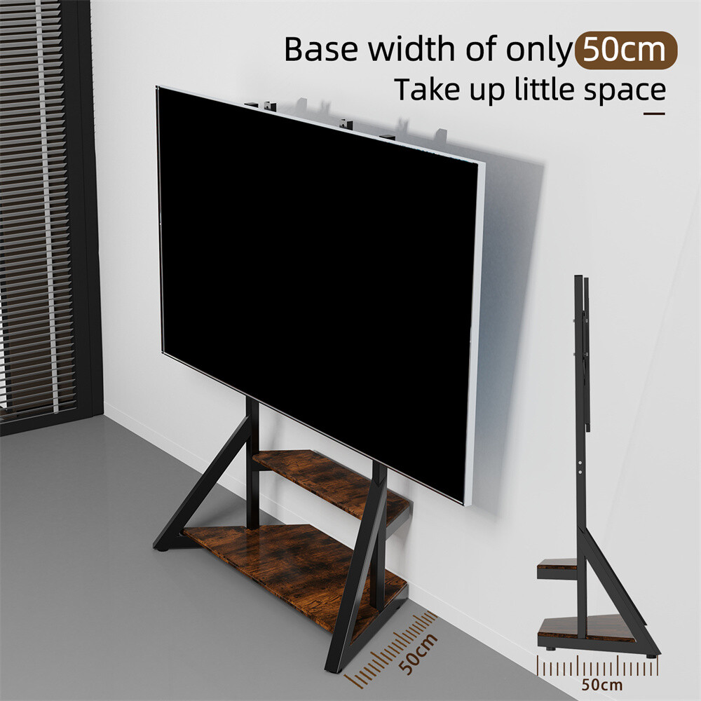 Heavy Duty Corner TV Stand for 40-75 Inch TVs Height Adjustable Floor TV Mount