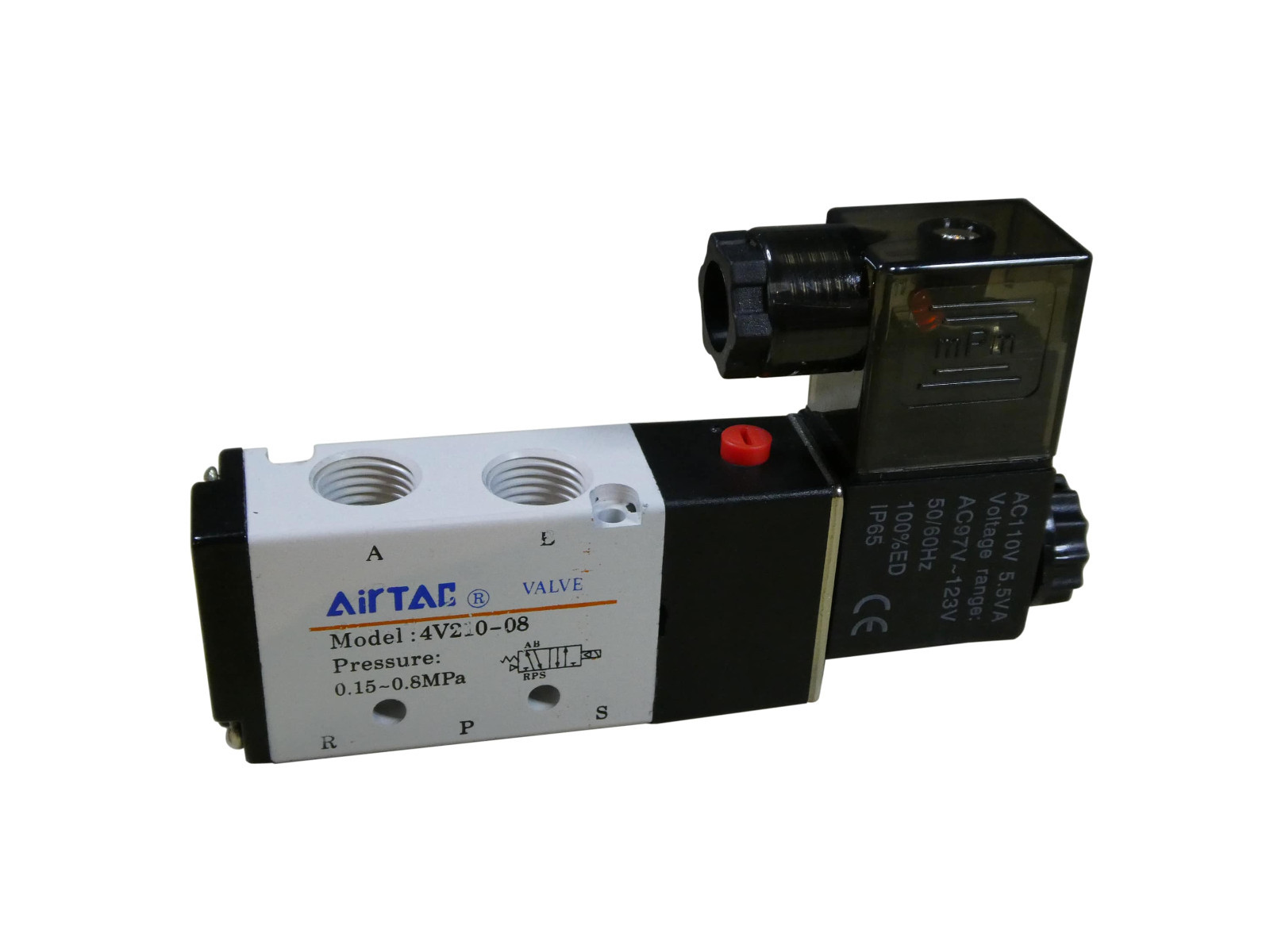 4V210-08 5 Way 2 Position Solenoid Pneumatic Air Valve 1/4" BSPT 110V Double 120