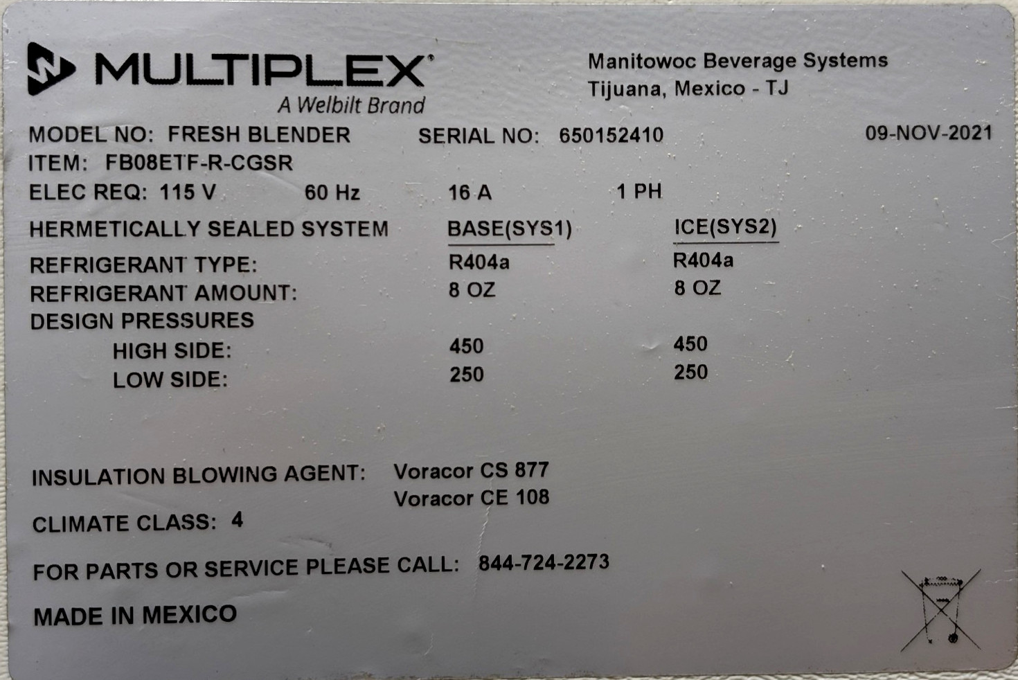 Multiplex Fresh Blends Self Serve Blended Beverage Machine, 45 / hr, Icemaker