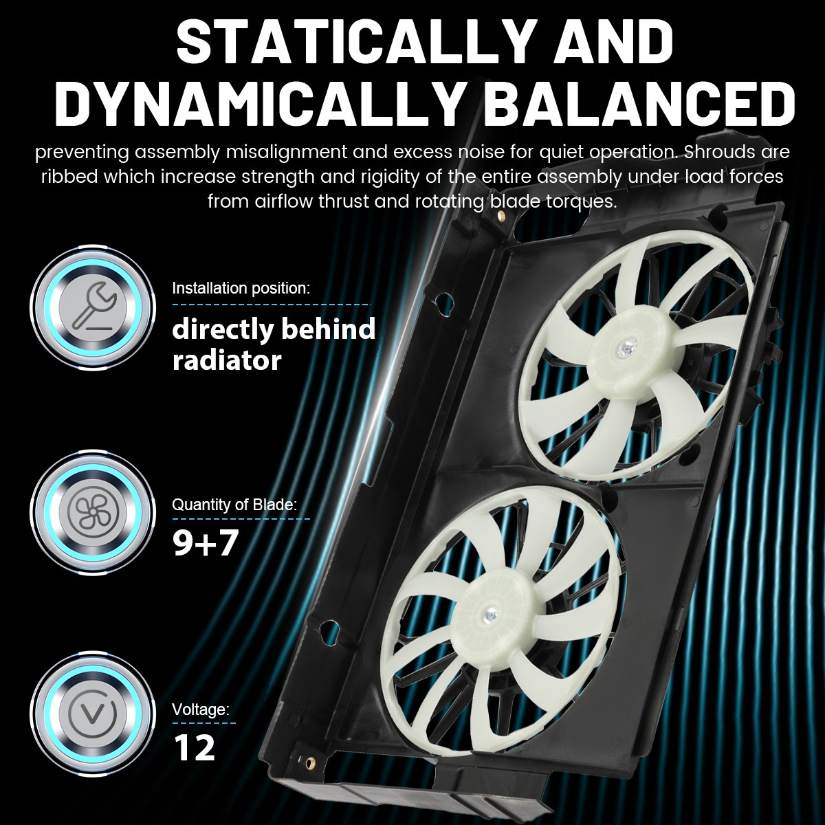 Radiator Cooling Fan Assembly for Toyota RAV4 2013 2014 2015 2016 2017 2018 2019