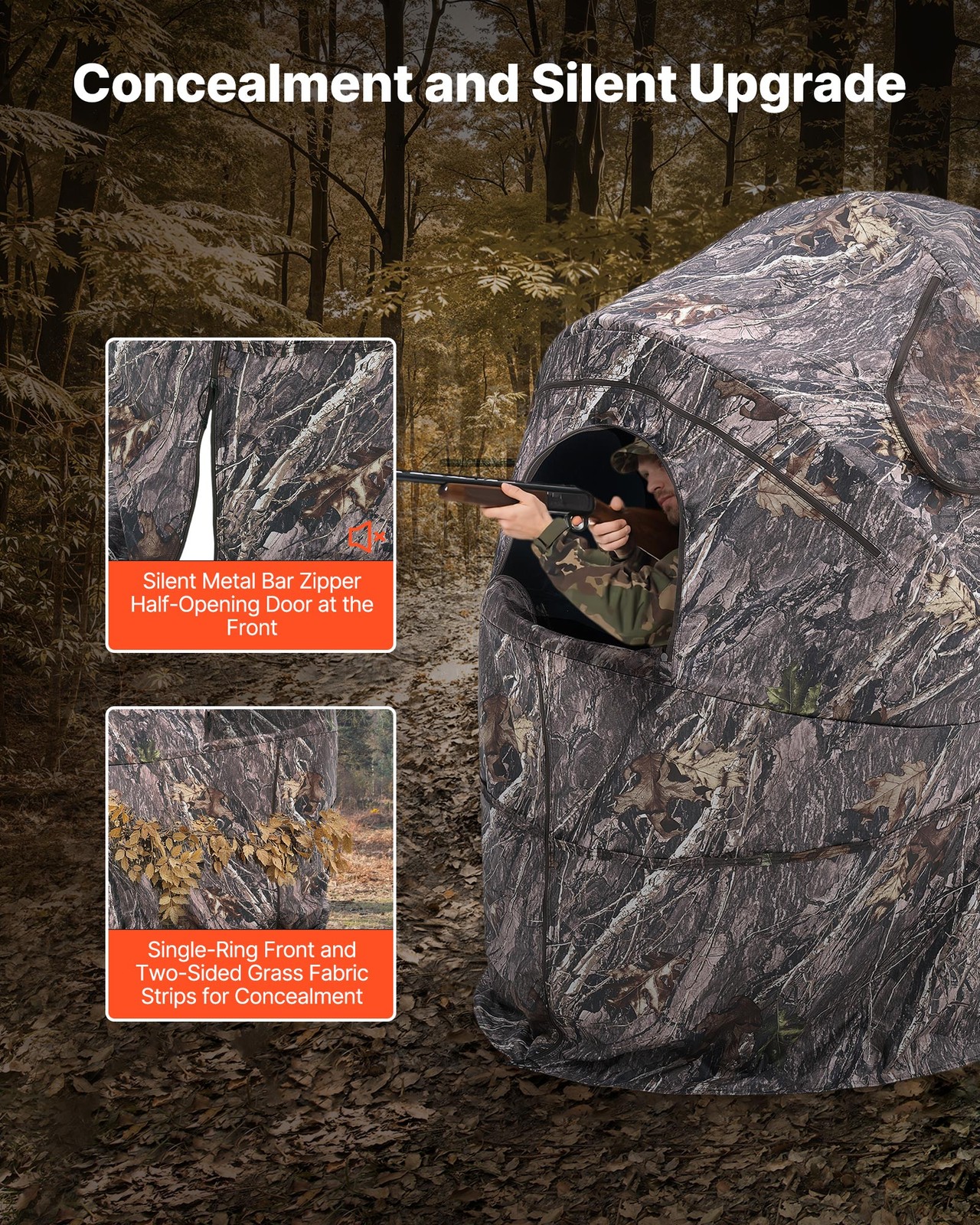 VEVOR Single Person Portable Hunting Blind Ground Deer Duck Blind Carrying Bag