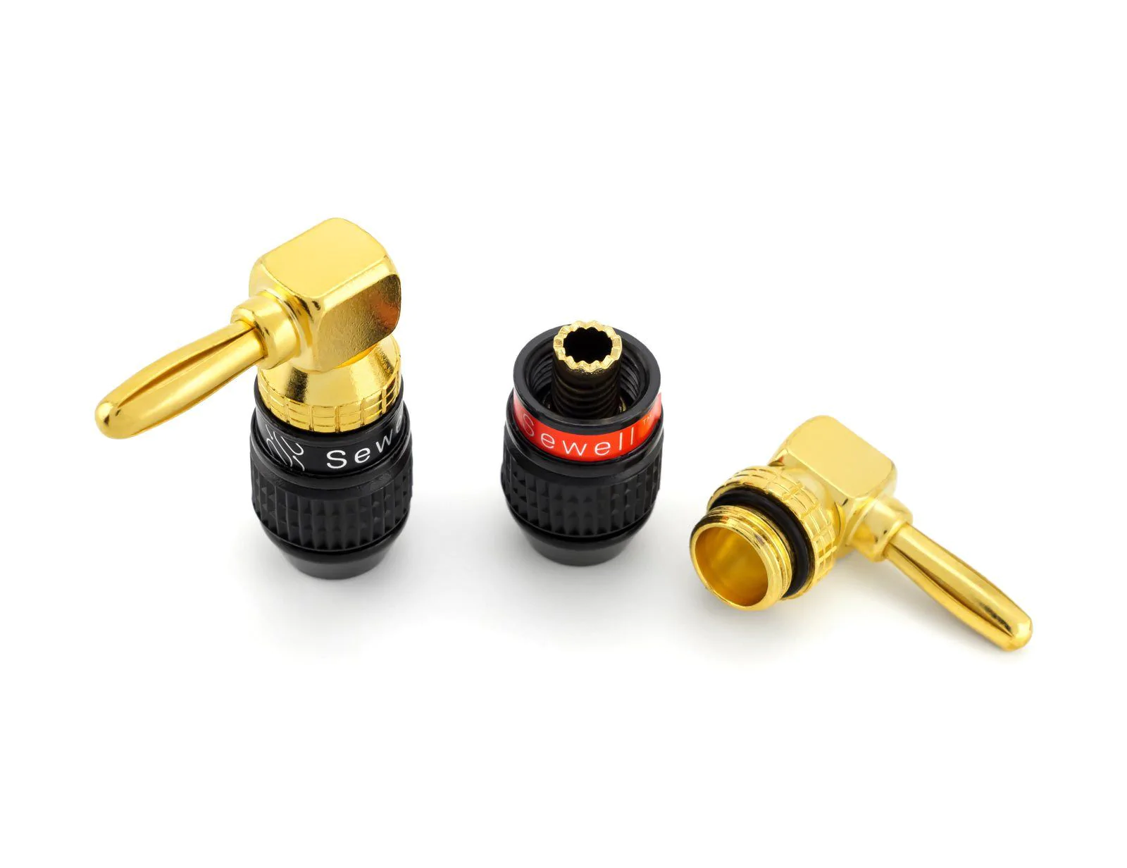 Deadbolt Banana Plugs with Right Angle Connectors