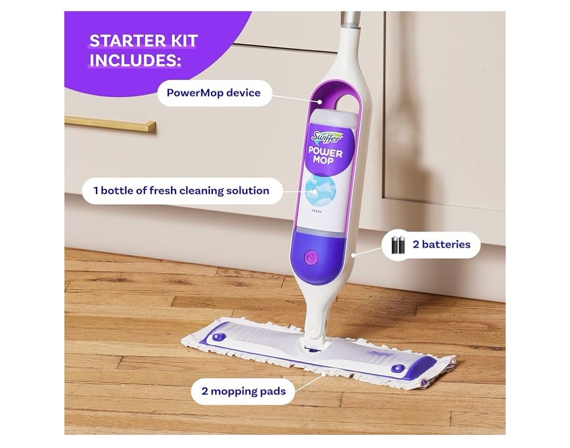 Swiffer Complete Kit Power Mop Multi-Surface Mop for Floor Cleaning Fresh Scent