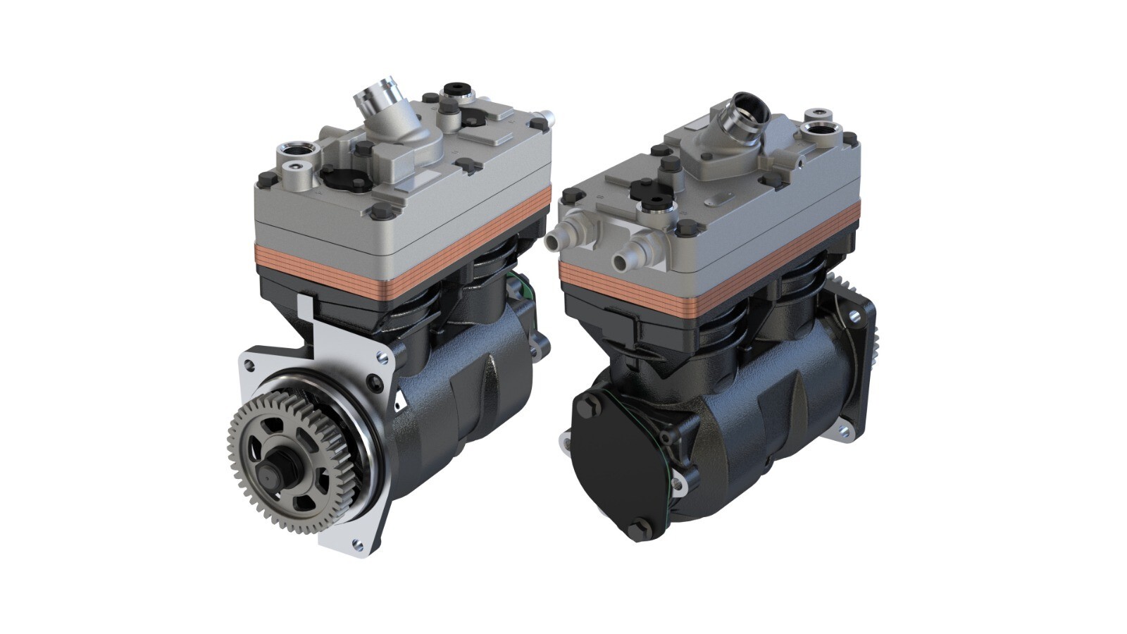 Air Brake Compressor with Gear for Detroit Diesel / LK4973 / K066332N00