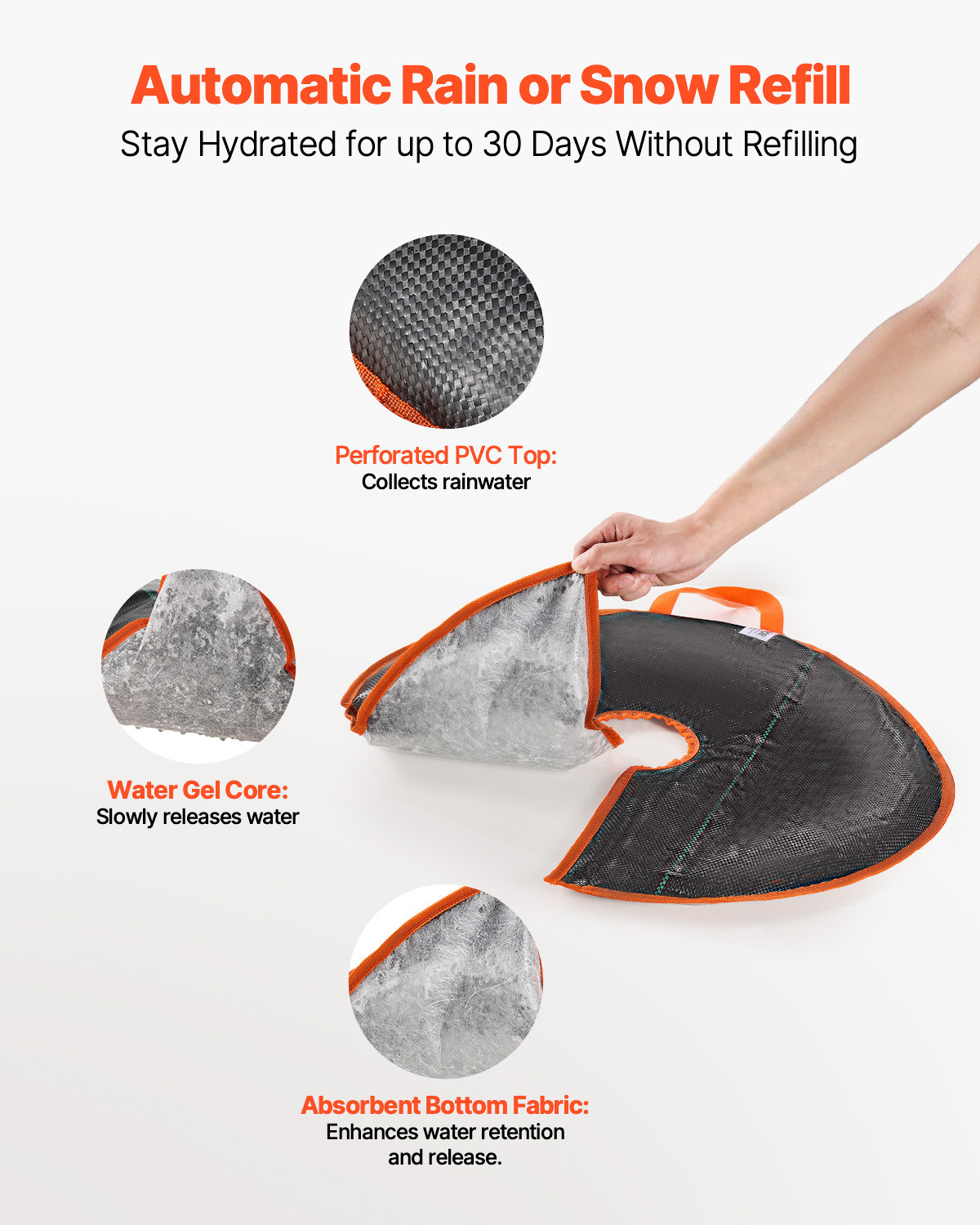 VEVOR Tree Watering Ring 4 Packs 10 Gallons Slow Release Self-Watering Tree Bag