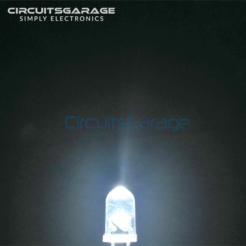 50 X 5mm Ultra Bright Water Clear White LED Light Emitting Diode Bulb - USA