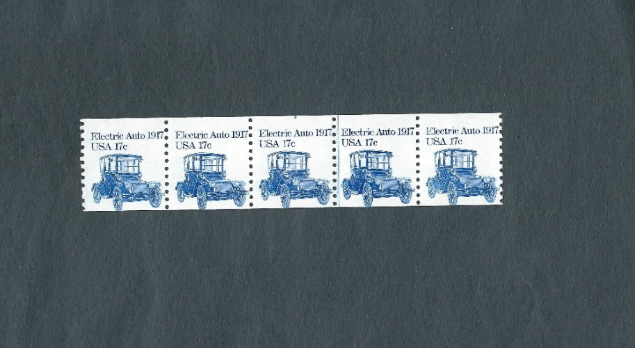 US Stamps Scott #1906 PNC5 P#2 17c Electric Auto XF MNH Miscut P# on top