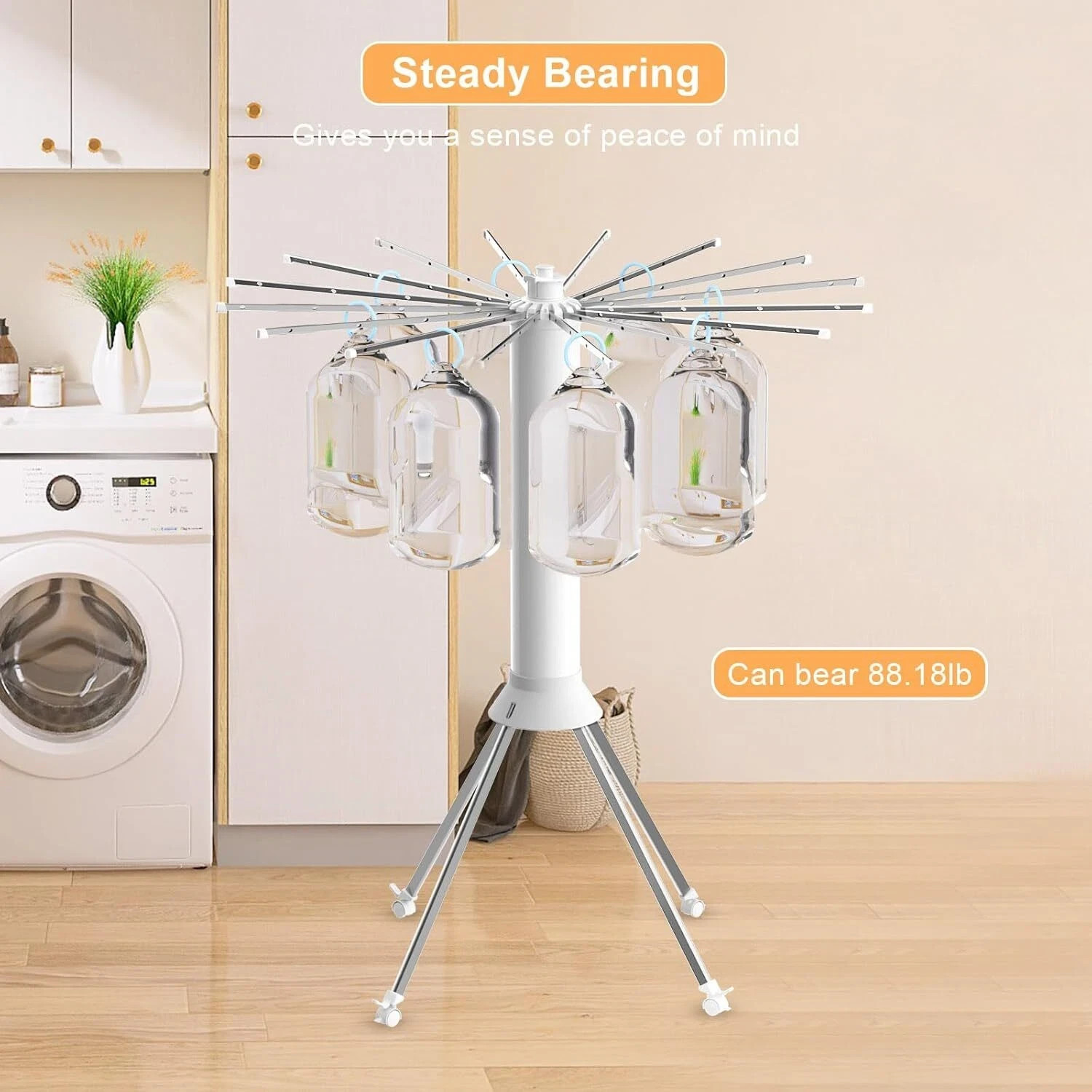 4-Legged Clothes Drying Rack Foldable, Portable Laundry Drying Rack
